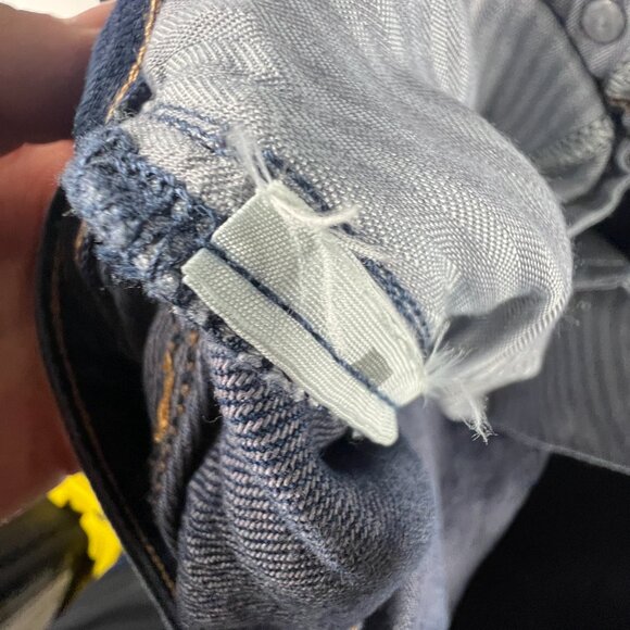 Abercrombie Fitch Jeans Womens 32x27* High Rise Loose Blue Raw Hem Denim Tag 31S - Picture 8 of 16